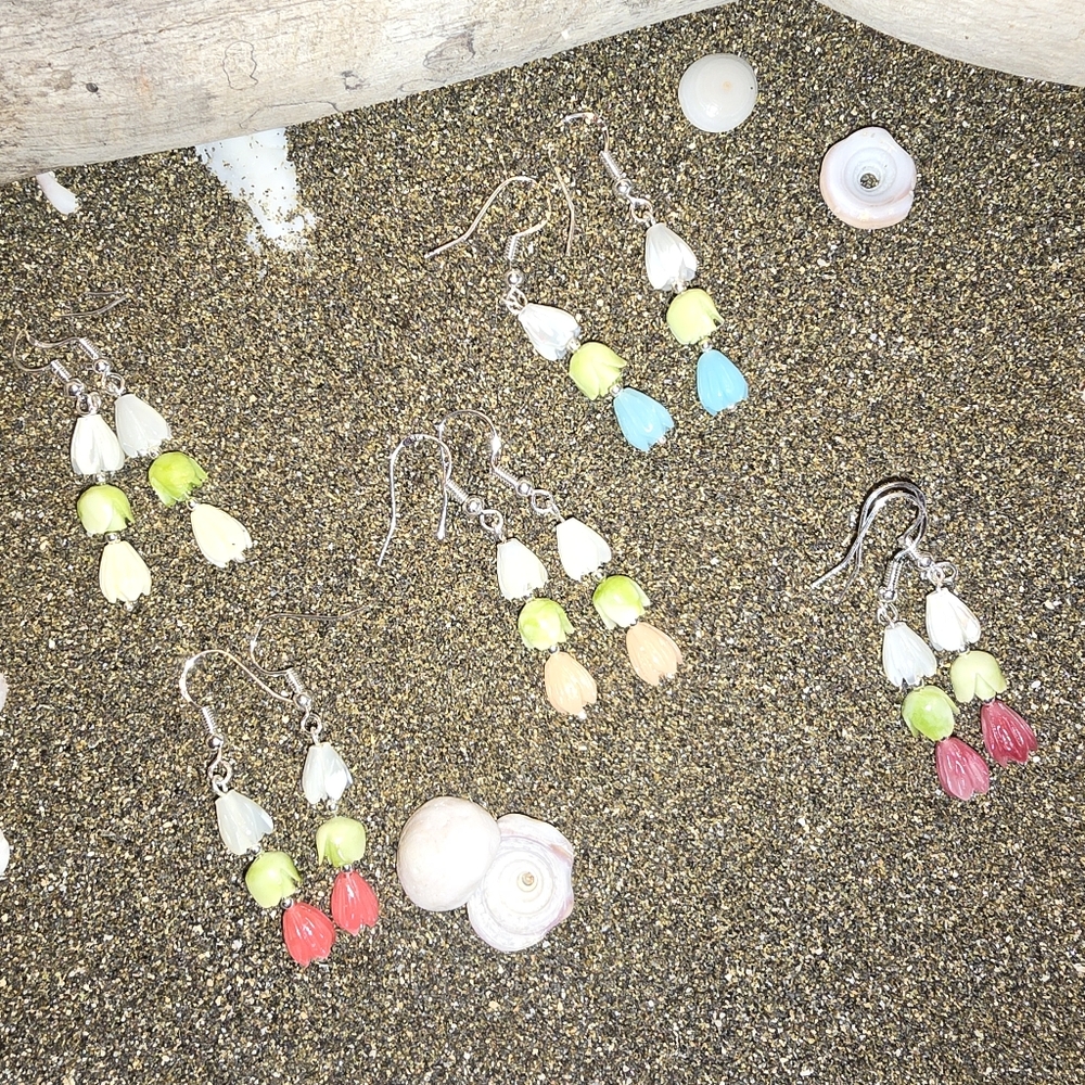 SS 925 HAWAIIAN ISLAND STYLE PIKAKE PAKALANA EARRINGS